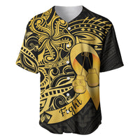 Polynesia Bone Cancer Awareness Baseball Jersey Fight Warriors LT14 Black - Polynesian Pride