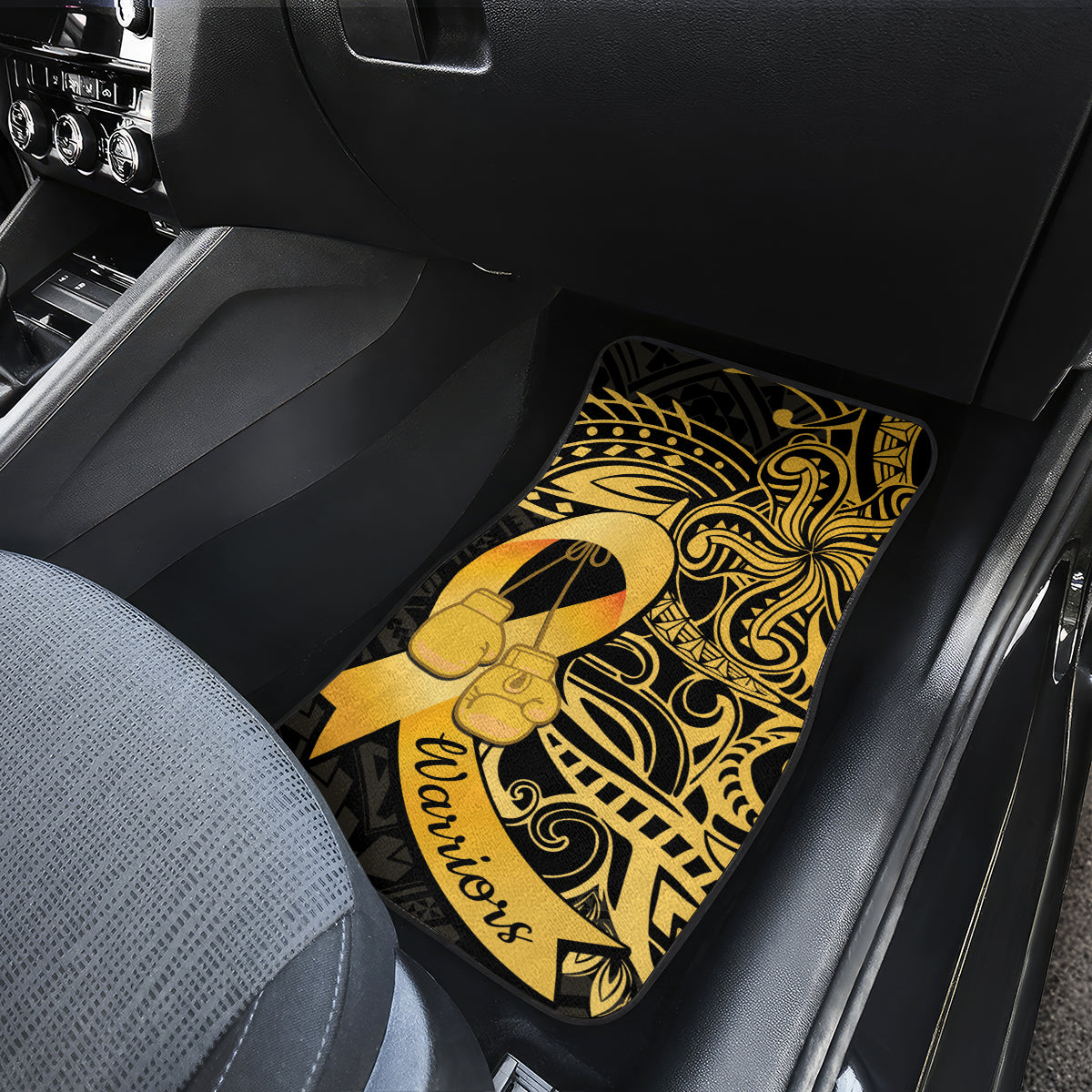 Polynesia Bone Cancer Awareness Car Mats Fight Warriors LT14 - Polynesian Pride