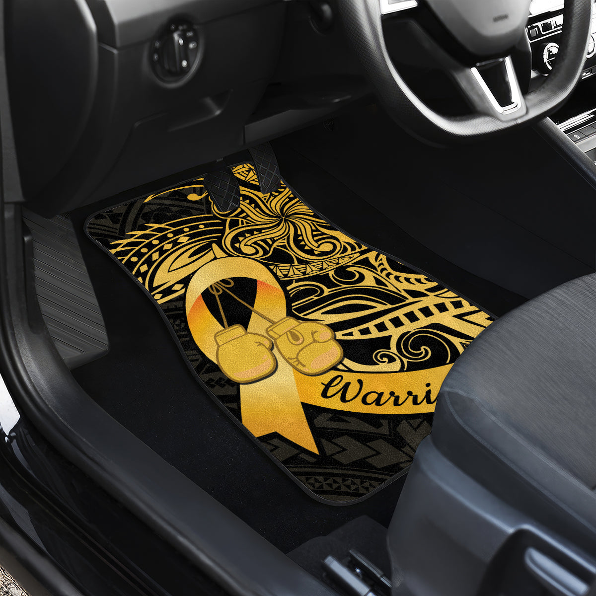 Polynesia Bone Cancer Awareness Car Mats Fight Warriors LT14 - Polynesian Pride