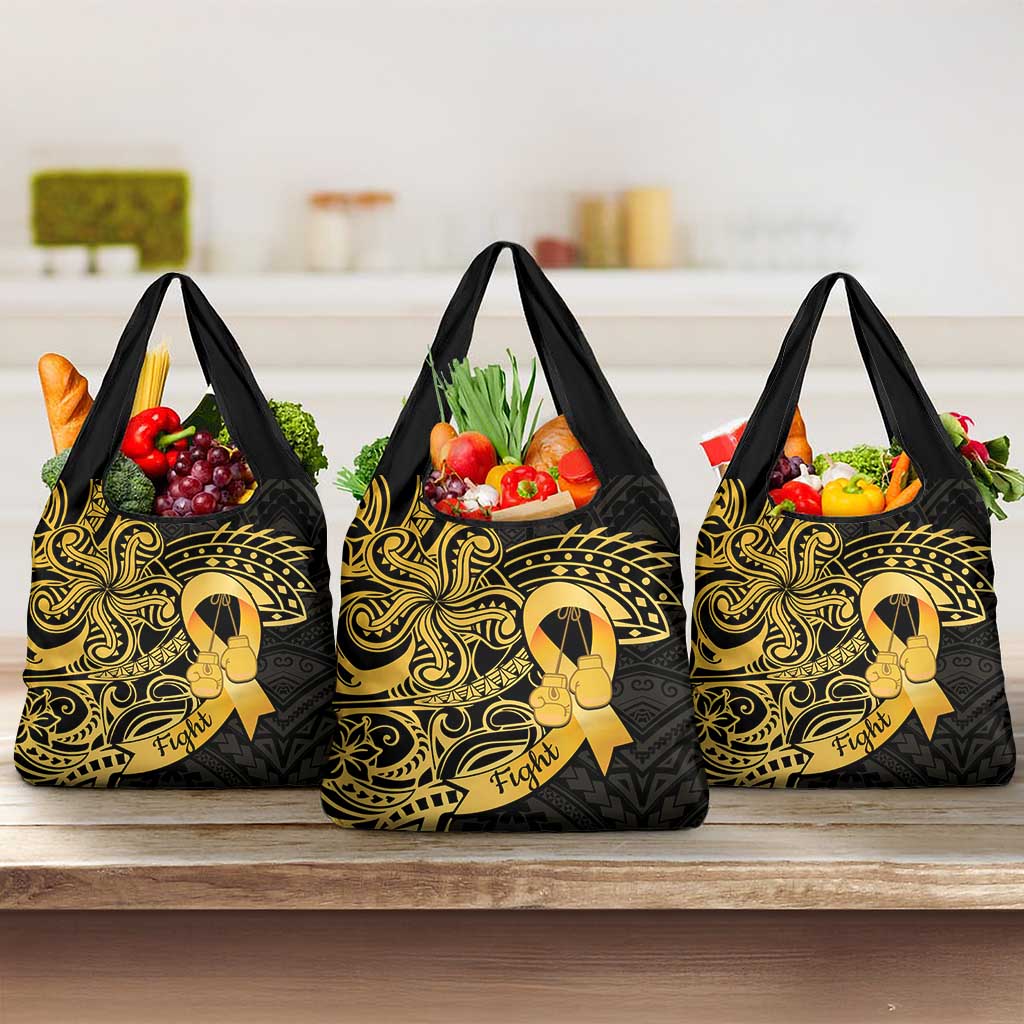 Polynesia Bone Cancer Awareness Grocery Bag Fight Warriors LT14 3-pack One Size Black - Polynesian Pride