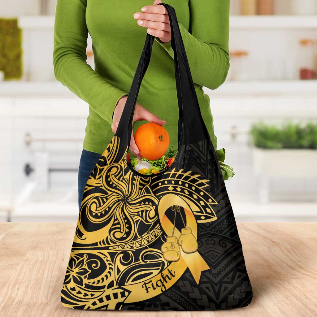 Polynesia Bone Cancer Awareness Grocery Bag Fight Warriors LT14 - Polynesian Pride