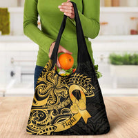 Polynesia Bone Cancer Awareness Grocery Bag Fight Warriors LT14 - Polynesian Pride