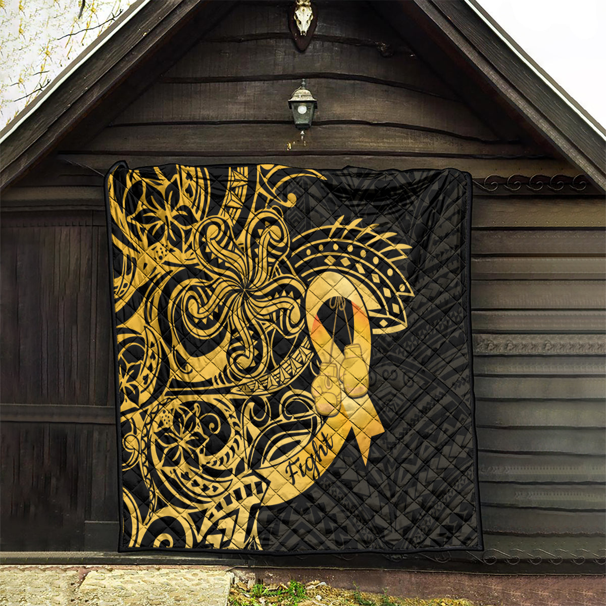 Polynesia Bone Cancer Awareness Quilt Fight Warriors LT14 - Polynesian Pride