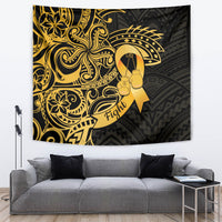 Polynesia Bone Cancer Awareness Tapestry Fight Warriors LT14 Black - Polynesian Pride