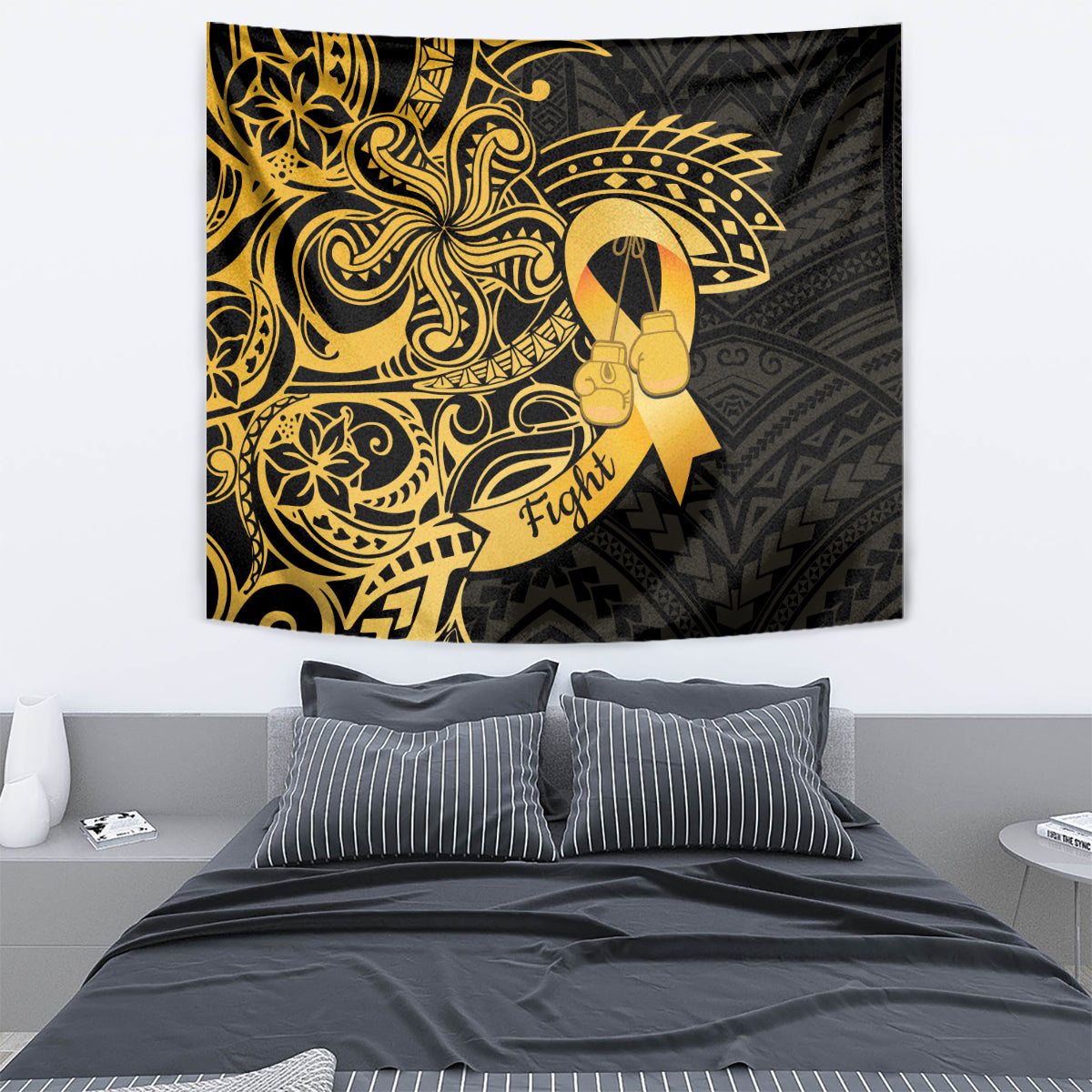 Polynesia Bone Cancer Awareness Tapestry Fight Warriors LT14 - Polynesian Pride