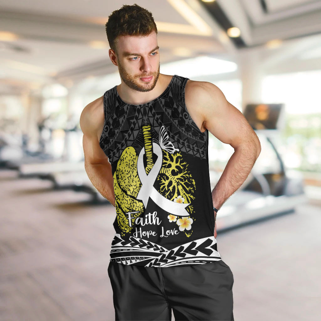 Personalised Polynesia World Lung Cancer Day Men Tank Top Faith Hope Love LT14 Black - Polynesian Pride