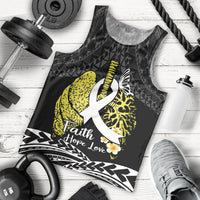 Personalised Polynesia World Lung Cancer Day Men Tank Top Faith Hope Love LT14 - Polynesian Pride