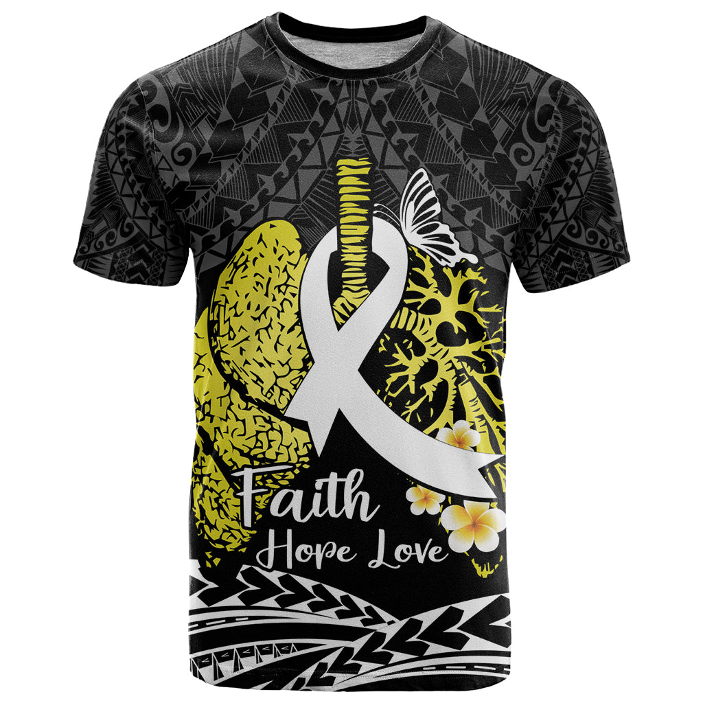 Personalised Polynesia World Lung Cancer Day T Shirt Faith Hope Love LT14 Black - Polynesian Pride