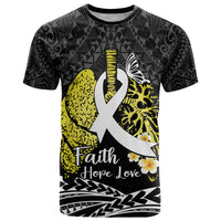 Personalised Polynesia World Lung Cancer Day T Shirt Faith Hope Love LT14 Black - Polynesian Pride