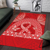 Personalised In September We Wear Red Area Rug Polynesia Blood Cancer Awareness LT14 Red - Polynesian Pride