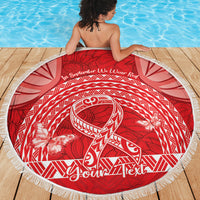 Personalised In September We Wear Red Beach Blanket Polynesia Blood Cancer Awareness LT14 - Polynesian Pride