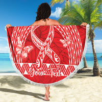 Personalised In September We Wear Red Beach Blanket Polynesia Blood Cancer Awareness LT14 - Polynesian Pride