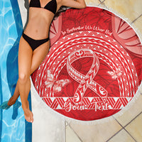 Personalised In September We Wear Red Beach Blanket Polynesia Blood Cancer Awareness LT14 - Polynesian Pride