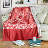 Personalised In September We Wear Red Blanket Polynesia Blood Cancer Awareness LT14 Red - Polynesian Pride
