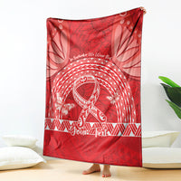 Personalised In September We Wear Red Blanket Polynesia Blood Cancer Awareness LT14 - Polynesian Pride