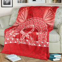 Personalised In September We Wear Red Blanket Polynesia Blood Cancer Awareness LT14 - Polynesian Pride