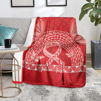 Personalised In September We Wear Red Blanket Polynesia Blood Cancer Awareness LT14 - Polynesian Pride