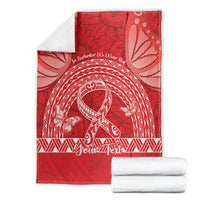 Personalised In September We Wear Red Blanket Polynesia Blood Cancer Awareness LT14 - Polynesian Pride