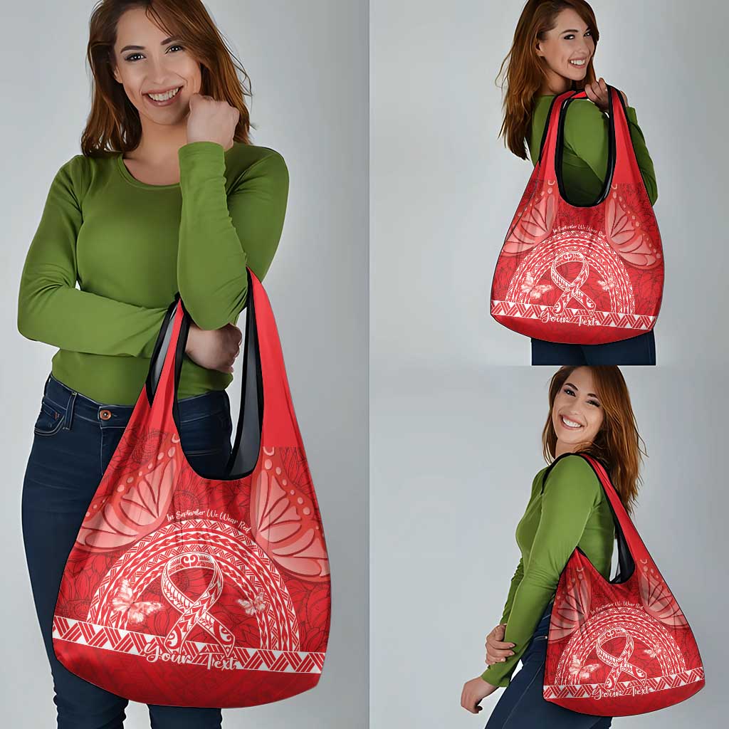 Personalised In September We Wear Red Grocery Bag Polynesia Blood Cancer Awareness LT14 - Polynesian Pride