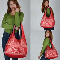 Personalised In September We Wear Red Grocery Bag Polynesia Blood Cancer Awareness LT14 - Polynesian Pride