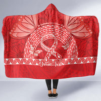 Personalised In September We Wear Red Hooded Blanket Polynesia Blood Cancer Awareness LT14 - Polynesian Pride