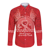 Personalised In September We Wear Red Long Sleeve Button Shirt Polynesia Blood Cancer Awareness LT14 Unisex Red - Polynesian Pride