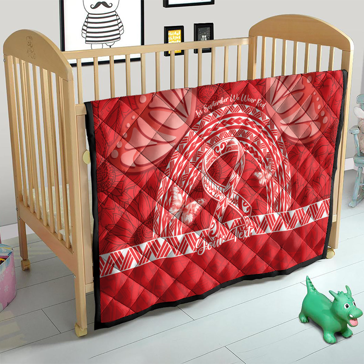 Personalised In September We Wear Red Quilt Polynesia Blood Cancer Awareness LT14 - Polynesian Pride