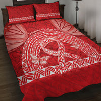 Personalised In September We Wear Red Quilt Bed Set Polynesia Blood Cancer Awareness LT14 Red - Polynesian Pride