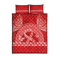 Personalised In September We Wear Red Quilt Bed Set Polynesia Blood Cancer Awareness LT14 - Polynesian Pride