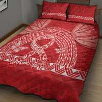 Personalised In September We Wear Red Quilt Bed Set Polynesia Blood Cancer Awareness LT14 - Polynesian Pride