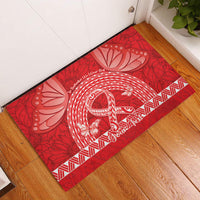 Personalised In September We Wear Red Rubber Doormat Polynesia Blood Cancer Awareness LT14 Red - Polynesian Pride