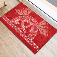 Personalised In September We Wear Red Rubber Doormat Polynesia Blood Cancer Awareness LT14 - Polynesian Pride