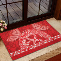 Personalised In September We Wear Red Rubber Doormat Polynesia Blood Cancer Awareness LT14 - Polynesian Pride
