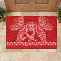 Personalised In September We Wear Red Rubber Doormat Polynesia Blood Cancer Awareness LT14 - Polynesian Pride