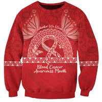Personalised In September We Wear Red Sweatshirt Polynesia Blood Cancer Awareness LT14 Unisex Red - Polynesian Pride