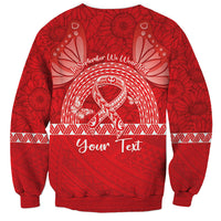 Personalised In September We Wear Red Sweatshirt Polynesia Blood Cancer Awareness LT14 - Polynesian Pride