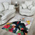 Kiribati Independence Day Area Rug Frigatebird Mix Tropical Flowers - White Style