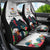 Kiribati Independence Day Car Seat Cover Frigatebird Mix Tropical Flowers - White Style