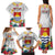 Kiribati Independence Day Family Matching Tank Maxi Dress and Hawaiian Shirt Frigatebird Mix Tropical Flowers - White Style