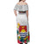 Kiribati Independence Day Off Shoulder Maxi Dress Frigatebird Mix Tropical Flowers - White Style