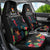 Kiribati Independence Day Car Seat Cover Frigatebird Mix Tropical Flowers - Black Style