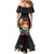 Kiribati Independence Day Family Matching Mermaid Dress and Hawaiian Shirt Frigatebird Mix Tropical Flowers - Black Style