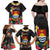 Kiribati Independence Day Family Matching Off Shoulder Maxi Dress and Hawaiian Shirt Frigatebird Mix Tropical Flowers - Black Style