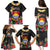 Kiribati Independence Day Family Matching Puletasi and Hawaiian Shirt Frigatebird Mix Tropical Flowers - Black Style