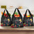 Kiribati Independence Day Grocery Bag Frigatebird Mix Tropical Flowers - Black Style