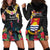 Kiribati Independence Day Hoodie Dress Frigatebird Mix Tropical Flowers - Black Style