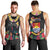 Kiribati Independence Day Men Tank Top Frigatebird Mix Tropical Flowers - Black Style