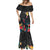 Kiribati Independence Day Mermaid Dress Frigatebird Mix Tropical Flowers - Black Style