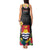 Kiribati Independence Day Tank Maxi Dress Frigatebird Mix Tropical Flowers - Black Style