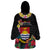 Kiribati Independence Day Wearable Blanket Hoodie Frigatebird Mix Tropical Flowers - Black Style